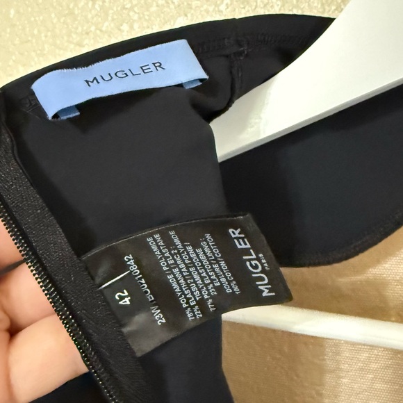 Mugler Lycra Mesh High Neck Cutout Long Sleeve Thumbhole Revolve Bodysuit Sz 42 - Picture 13 of 14